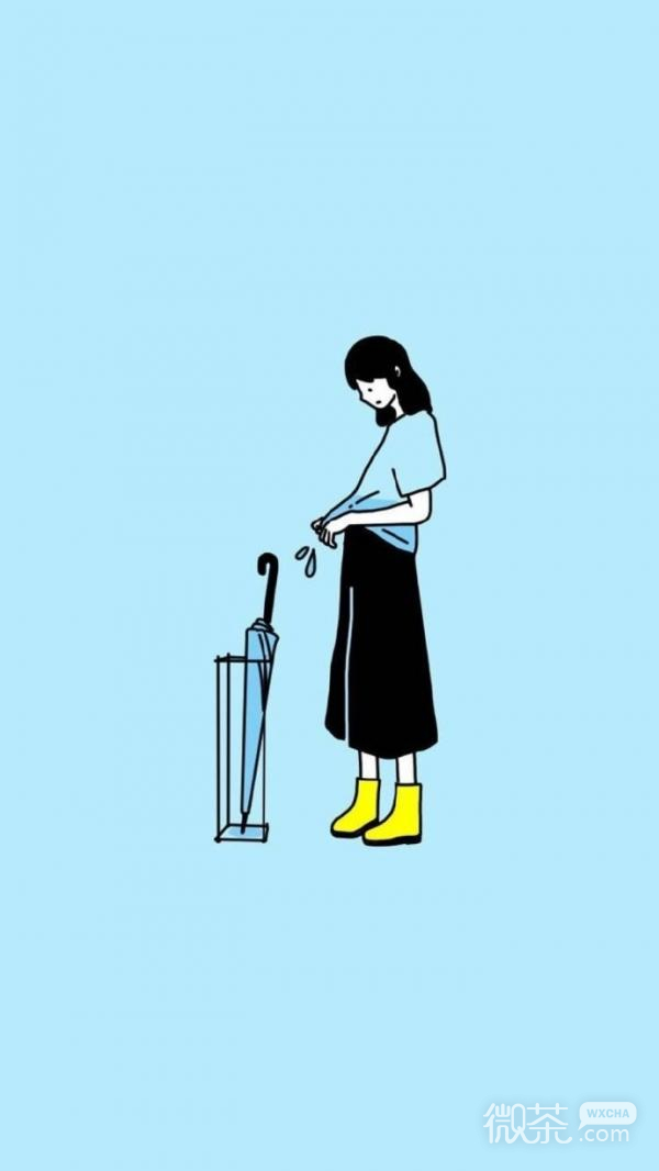 微信手绘简约女生聊天背景