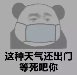 雾霾记得带口罩哦微信熊猫头恶搞表情包