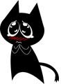 可爱搞怪的卡通黑猫系列微信表情包合集下载