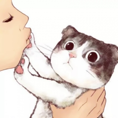 拒绝亲吻的猫咪系列微信卡通头像下载