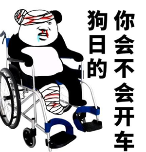 微信最新恶搞熊猫头开车表情包