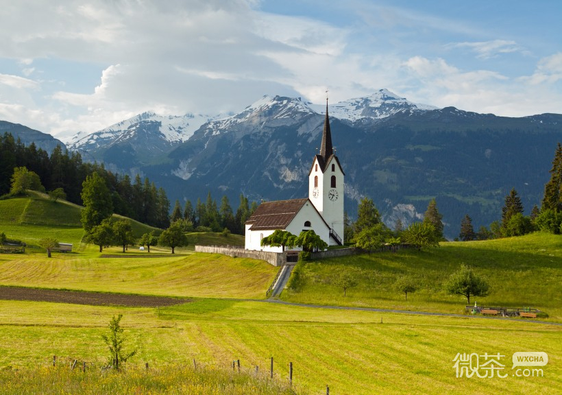 阿尔卑斯山上乡村风景微信唯美摄影图集