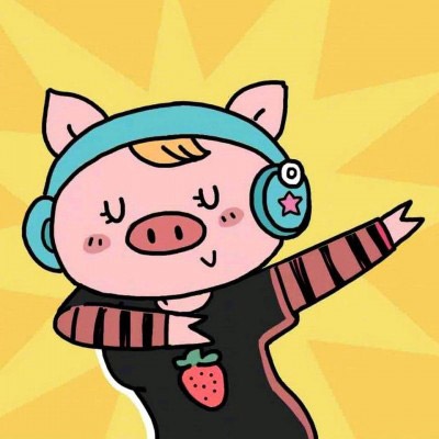 可爱搞怪的微信卡通猪猪情侣头像