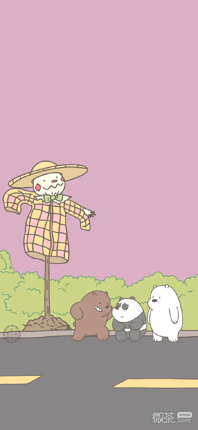 超级可爱的裸熊微信聊天背景图