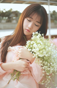 微信小清新森系美女绿色意境美图