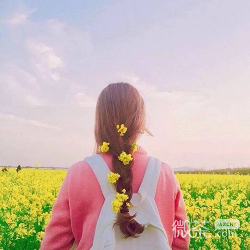 唯美意境蓝天晴空微信美女图片