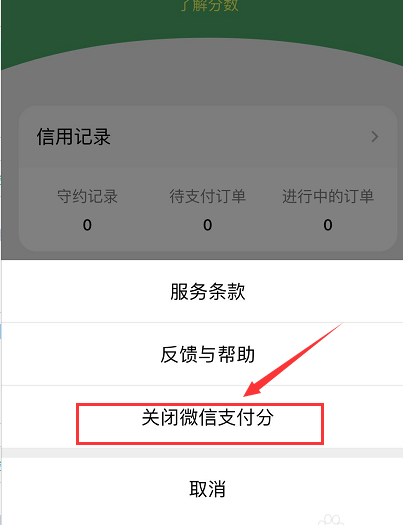 微信的支付分怎么关闭