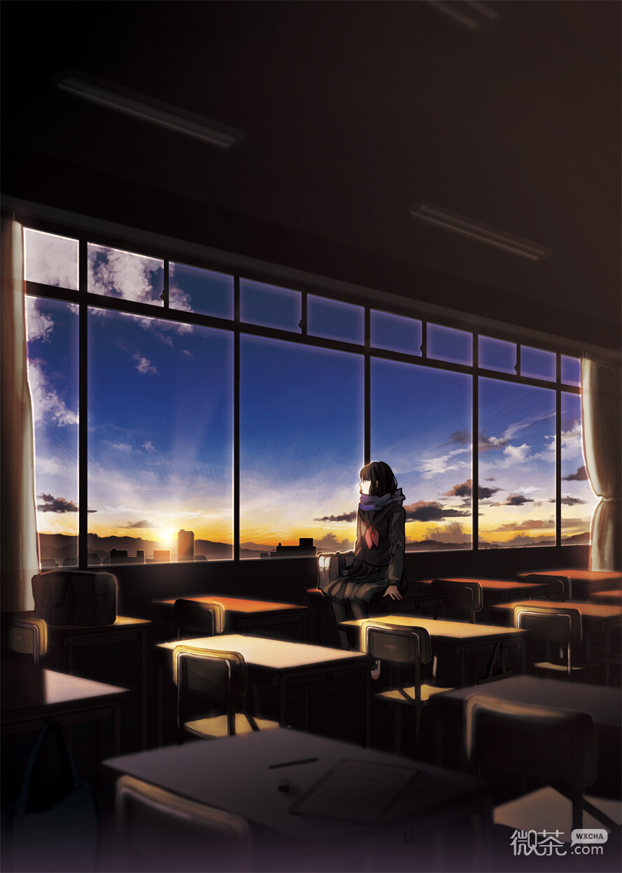 二次元世界的漫画夜景星空微信相册封面图