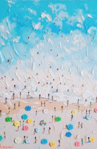 绘画海边唯美的微信素材图片