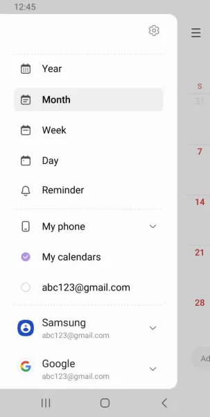 Samsung Calendar