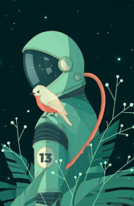 宇航员的插画微信朋友圈背景图