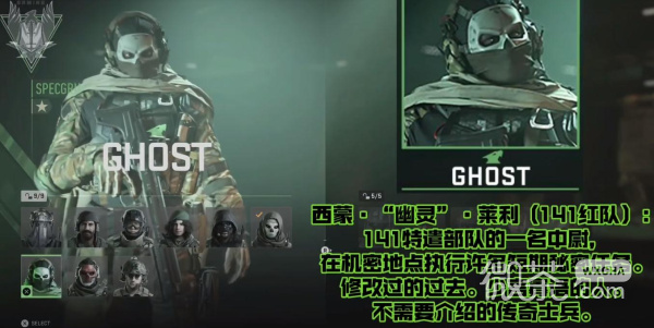 《使命召唤19》特战兵GHOST背景一览