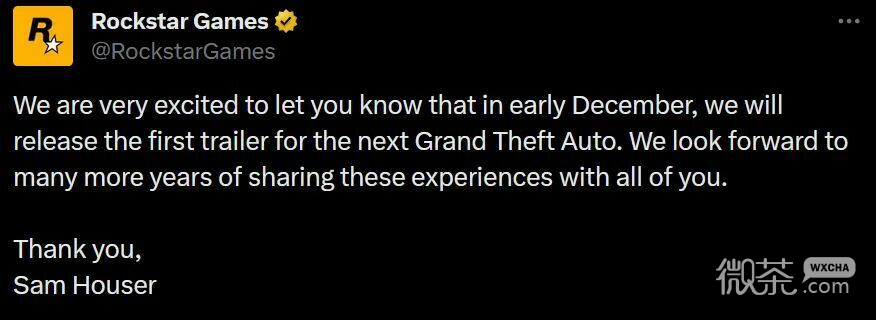 R星将于12月初公布《GTA》新作预告详情