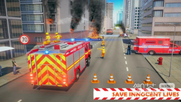 城市消防车救援模拟