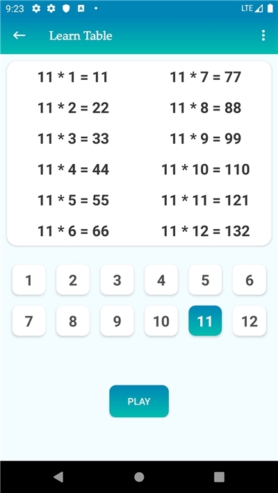 数学表(Maths Tables)